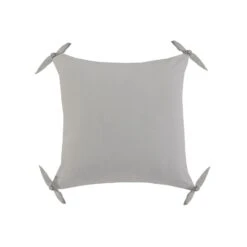 20" Gray Solid Corner Tie Square Throw Pillow