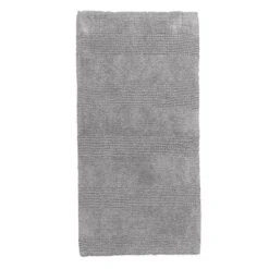Splendid Striped Bath Rug Is Made Of Soft Plush Cotton Is Super Soft To The Touch 22" X 60" Silver