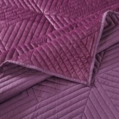 Rio 60 Inch Quilted Throw Blanket, Diamond Stitching, Purple Dutch Velvet-Benzara -Bed Linings Sale e9b1d32dbf484993b805ac9962bf9175