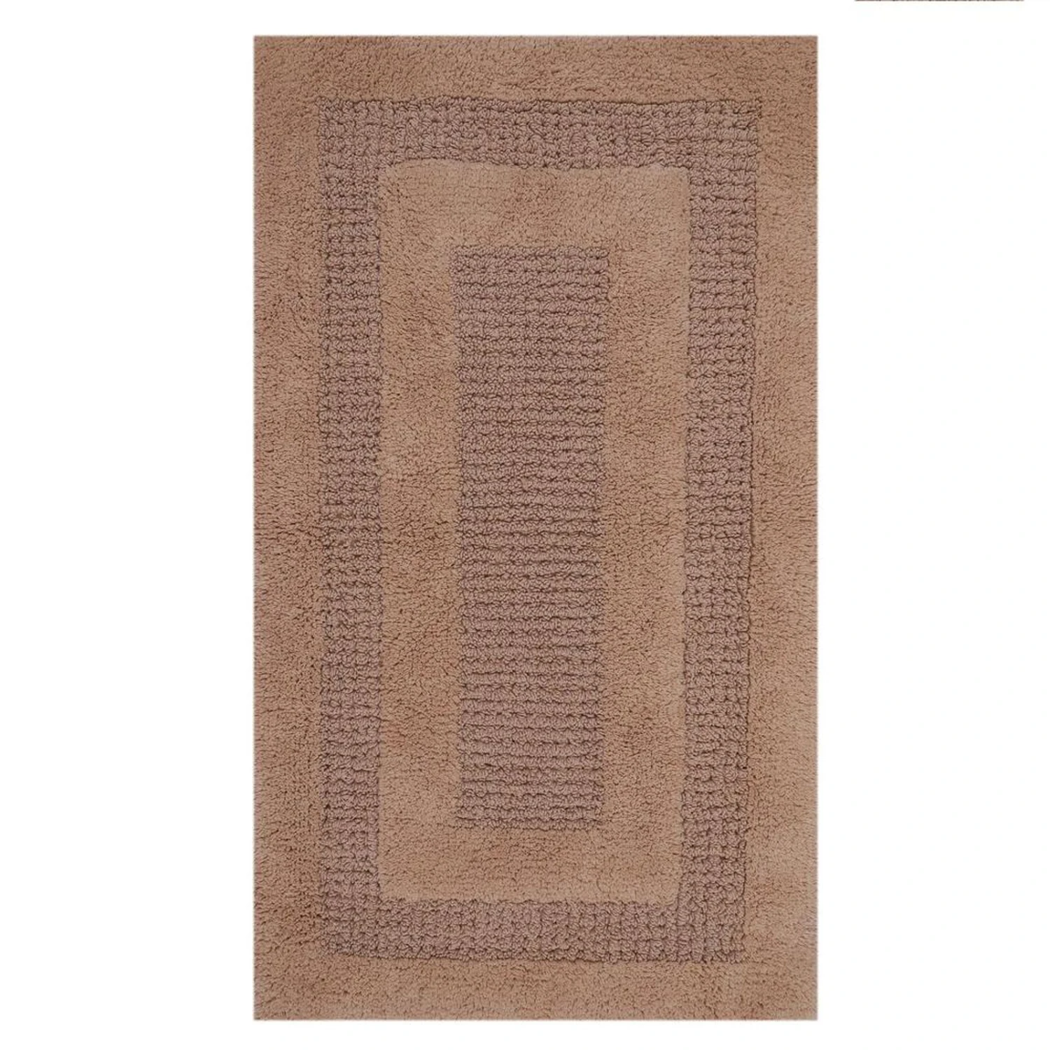 Luxurious Soft Plush Cotton Bath Rug Features Fashionable Racetrack Design With Non-Slip Latex Back 20" X 30" Natural 1 Luxurious Soft Plush Cotton Bath Rug Features Fashionable Racetrack Design With Non-Slip Latex Back 20" X 30" Natural