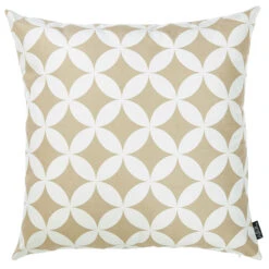 HomeRoots Taupe And White Geometric Decorative Throw Pillow Cover