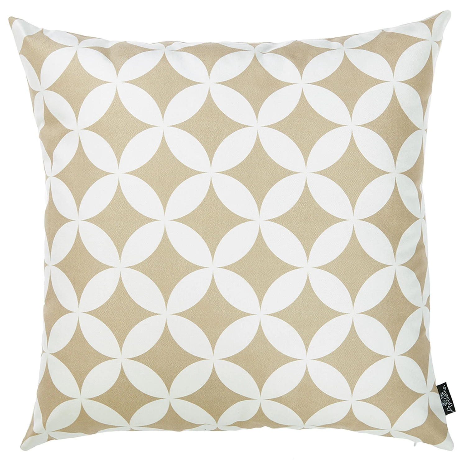 HomeRoots Taupe And White Geometric Decorative Throw Pillow Cover 1 HomeRoots Taupe And White Geometric Decorative Throw Pillow Cover