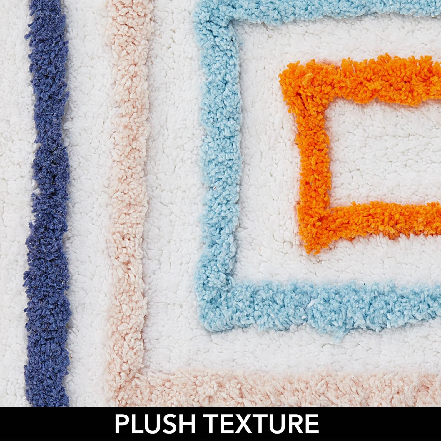 MDesign Soft Cotton Spa Bathroom Rug, Decorative Stripes Design 4 MDesign Soft Cotton Spa Bathroom Rug, Decorative Stripes Design - Image 4