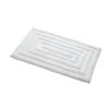 Knightsbridge Stylish And Comfortable All Season Traditional Racetrack Design Cotton Bath Rug White