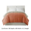 Genoa Queen Size Box Quilted Reversible Comforter The Urban Port, Orange And Gray-Benzara