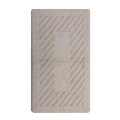 Knightsbridge Diagonal Racetrack 100% Cotton Reversible Bath Rug 20 X 30 Ivory