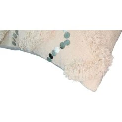 18 X 18 Square Cotton Accent Throw Pillow, Handcrafted Chevron Patchwork, Sequins, Set Of 2, Blush Pink-Benzara -Bed Linings Sale f1bbfd0e90a142cd829b2b72cc67f387