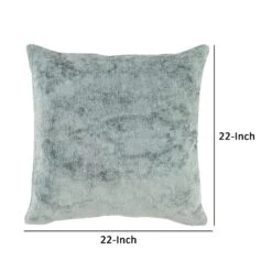 Piper 22 Inch Square Accent Throw Pillow, Handcrafted Sage Green Jacquard -Benzara -Bed Linings Sale f1f71f38b4074c648ed9943def11ef40