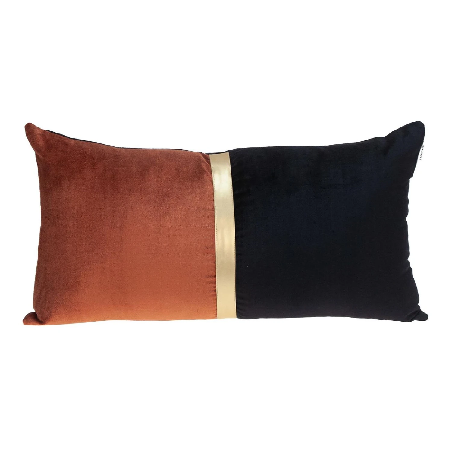 24" Burnt Orange And Black Woven Transitional Rectangular Throw Pillow 1 24" Burnt Orange And Black Woven Transitional Rectangular Throw Pillow