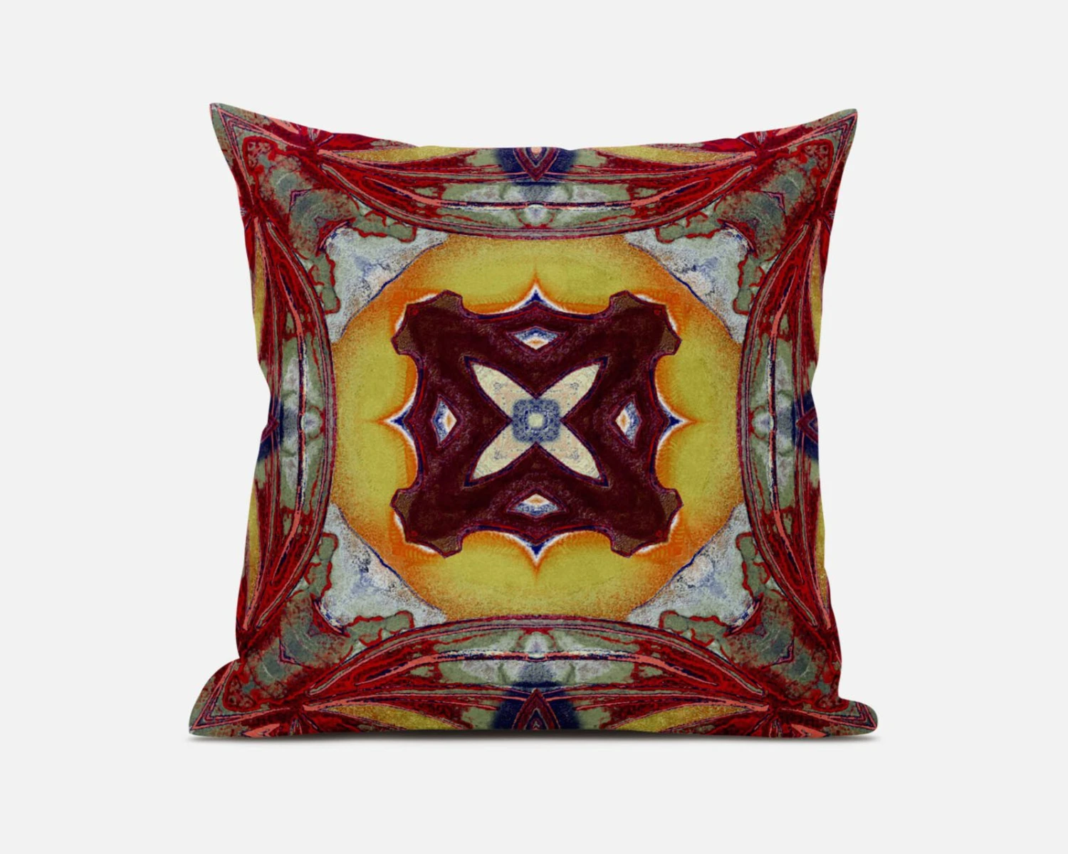 HomeRoots 18" X 18" Yellow Red Magenta Green Geometric Zippered Suede Throw Pillow 1 HomeRoots 18" X 18" Yellow Red Magenta Green Geometric Zippered Suede Throw Pillow