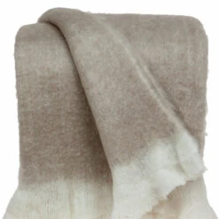HomeRoots Beige Woven Acrylic Solid Color Reversable Throw