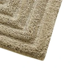 Knightsbridge Stylish And Comfortable All Season Traditional Racetrack Design Cotton Bath Rug 21" X 34" Stone -Bed Linings Sale f749ca2f56674a29b9b008b683051ee9