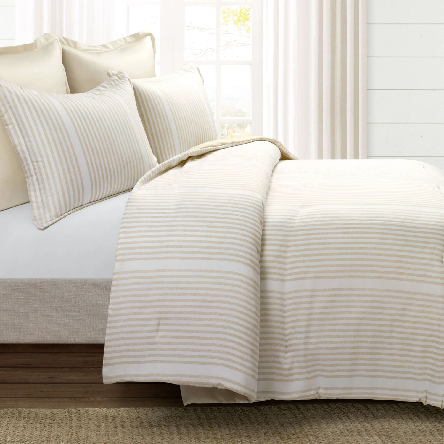 Farmhouse Drew Stripe Silver-Infused Antimicrobial Comforter 5-Pc Set 3 Farmhouse Drew Stripe Silver-Infused Antimicrobial Comforter 5-Pc Set - Image 3