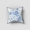 HomeRoots 16” Blue White Wildflower Zippered Suede Throw Pillow