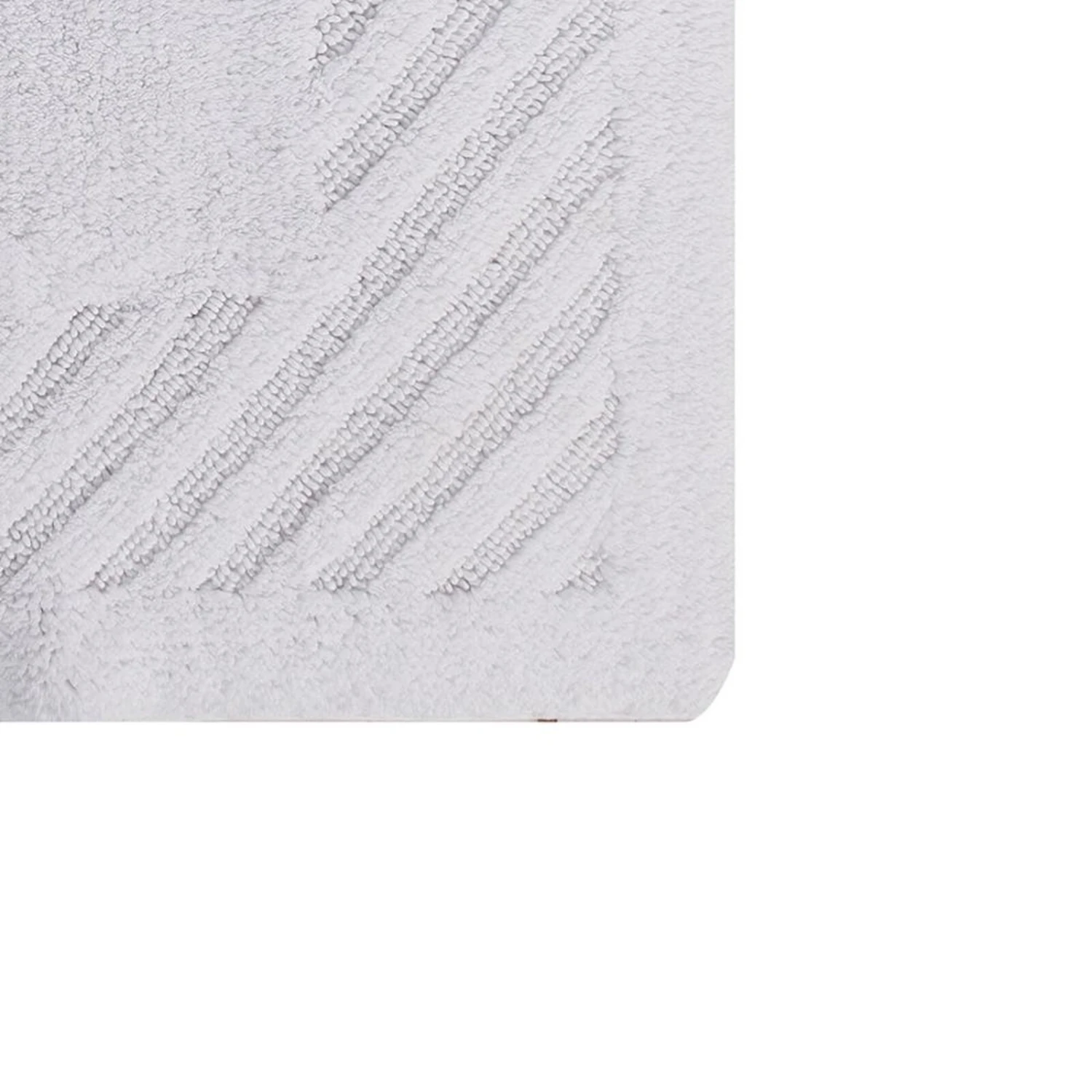 Knightsbridge Diagonal Racetrack 100% Cotton Reversible Bath Rug 17 X 24 White 2 Knightsbridge Diagonal Racetrack 100% Cotton Reversible Bath Rug 17 X 24 White - Image 2
