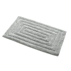 Knightsbridge Diagonal Racetrack 100% Cotton Reversible Bath Rug 17 X 24 Silver -Bed Linings Sale fe6f7379e85f4445b6c8c5a73f9ca592