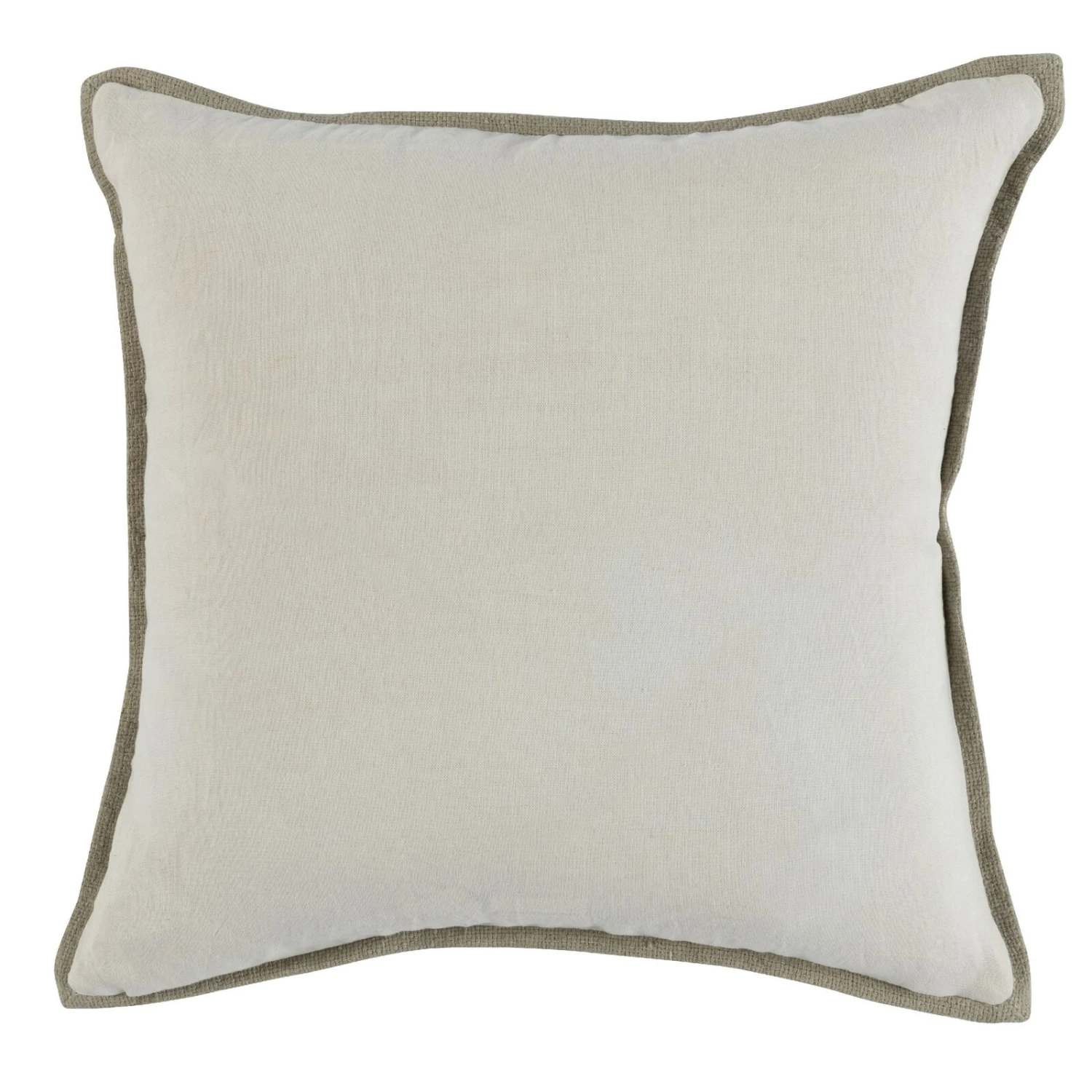 20 Inch Square Cotton Decorative Throw Pillow, Hand Trimmed, Blue, Beige-Benzara 2 20 Inch Square Cotton Decorative Throw Pillow, Hand Trimmed, Blue, Beige-Benzara - Image 2